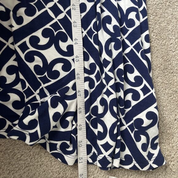 Boden Maxi Dress Womens 2 Jersey Knit Navy Geometric V-neck Preppy Beach Resort - Picture 8 of 10